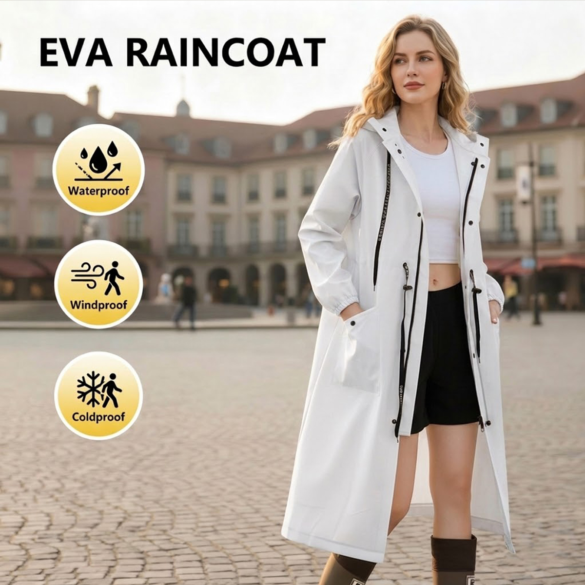 Women Long Waterproof Rain Jac - Cycling Rain Jacket Commute incelemesi ve fiyatı