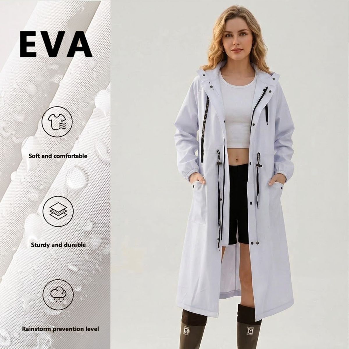 Women Long Waterproof Rain Jac - Cycling Rain Jacket Commute incelemesi ve fiyatı