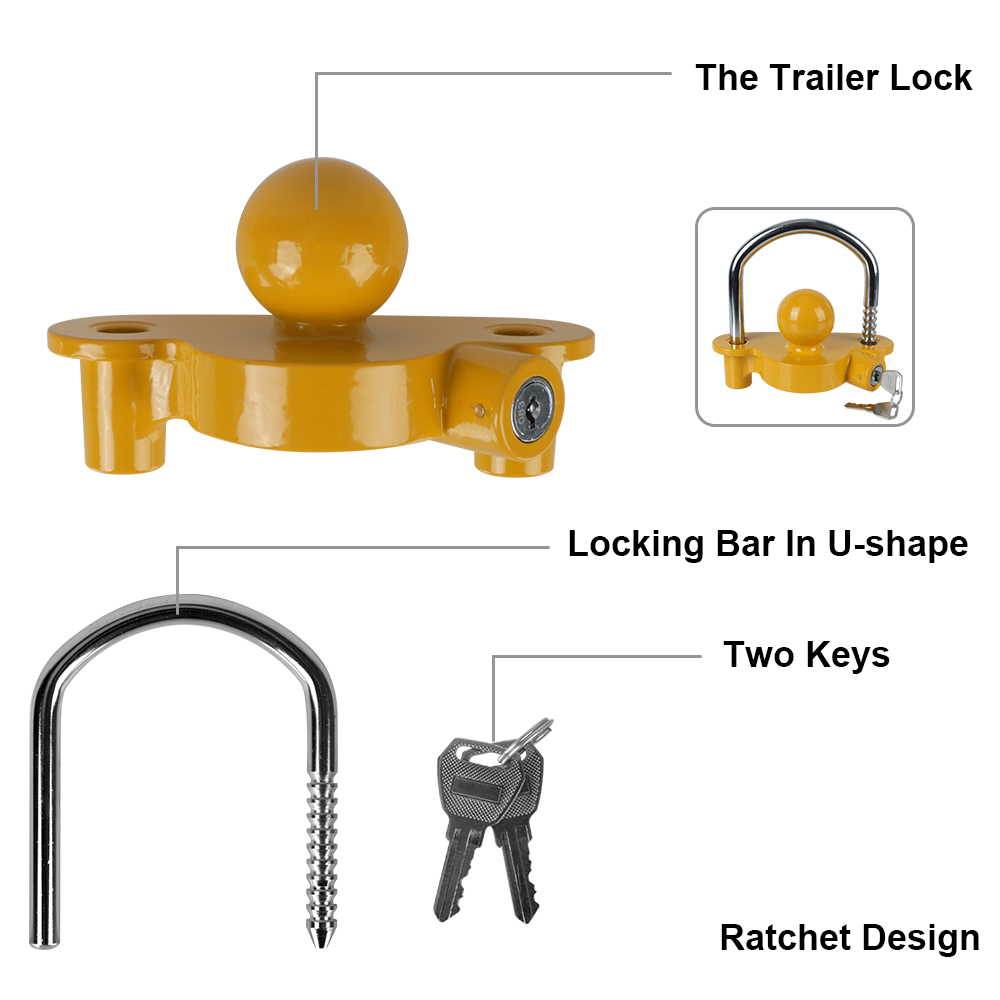 Tow Ball Security Anti-Theft T - U Lock Heavy Duty incelemesi ve fiyatı