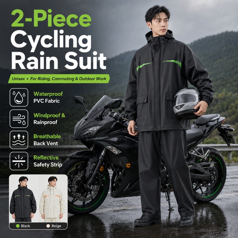 Unisex 2-Piece Waterproof Cycl - Cycling Commuter Rain Jacket incelemesi ve fiyatı
