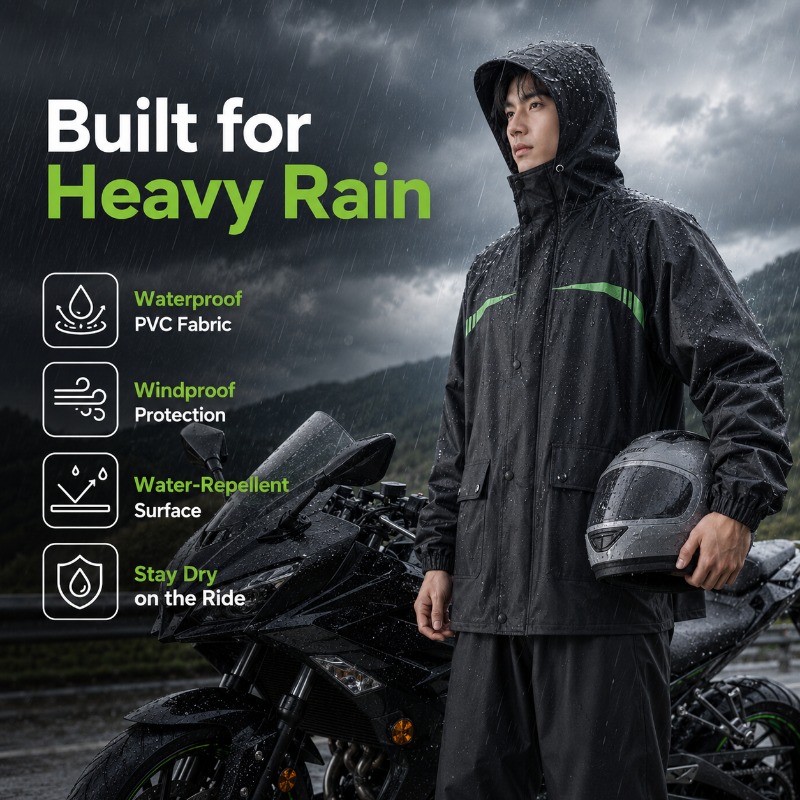 Unisex 2-Piece Waterproof Cycl - Cycling Commuter Rain Jacket incelemesi ve fiyatı