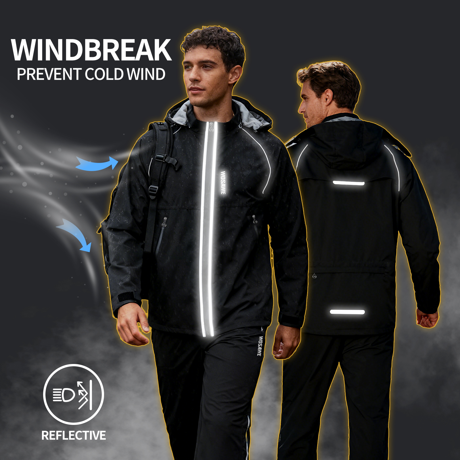 WOSAWE Reflective Motorcycle R - Cycling Rain Jacket Commute incelemesi ve fiyatı