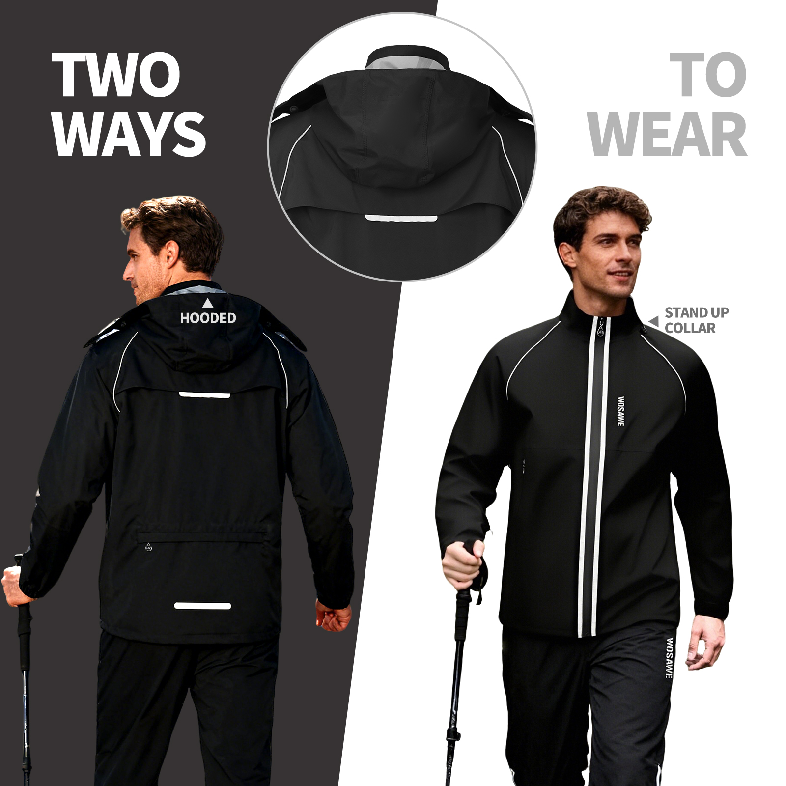 WOSAWE Reflective Motorcycle R - Cycling Rain Jacket Commute incelemesi ve fiyatı